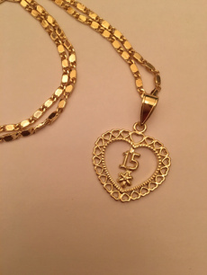 Heart, Jewelry, gold, quinceanerajewelry