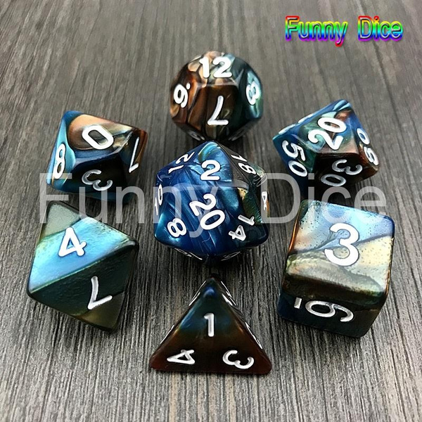 Green Brown Color Dice Set Multi Faceted Trpg Dice 16 mm D4 D6 D8 D10 D12 D For Dnd Game Dices Wish