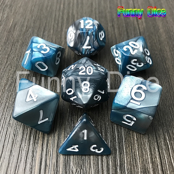 Green Grey Color Dice Set Multi Faceted Trpg Dice 16 mm D4 D6 D8 D10 D12 D For D D Game Dices Wish