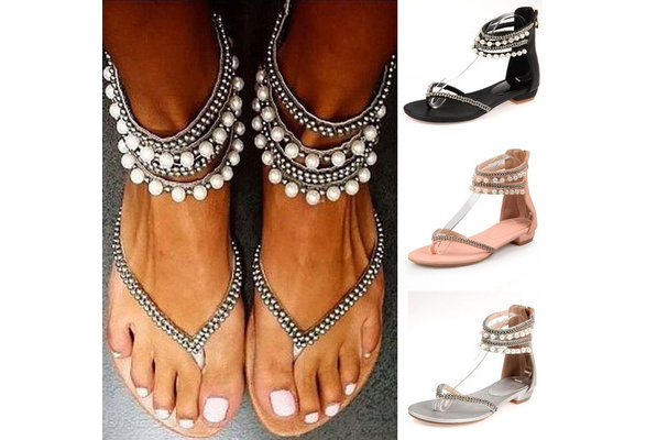 Pearl hot sale gladiator sandals