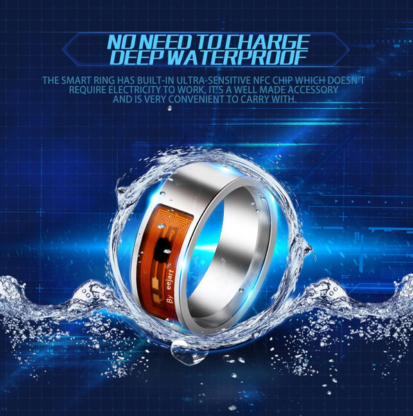 Oumij Smart Ring NFC Multi-Function Smart Rings Magic Wearable Device Universal for Mobile Phone Connecte to The Mobile Phone Function Operation and Sharing of Data 13in 