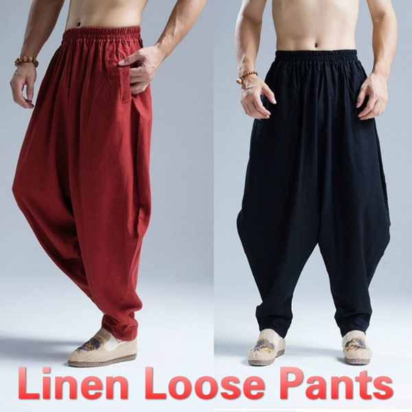 Jangj Linen Casual Harem Pants Men Joggers Man 2023 Summer Trousers Male  Chinese Style Baggy Pants Harajuku Clothe | Harem pants men, Linen casual,  Summer trousers