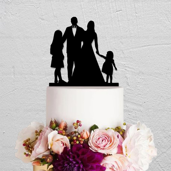 Family Wedding Cake Topper Holding Baby | Engagement or Anniversary –  CHARMERRY