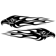 20cm*4.7cm Pair Eagle Flames Car Sticker Personalized Motorcycle Waterproof Stickers Car Styling Accessories