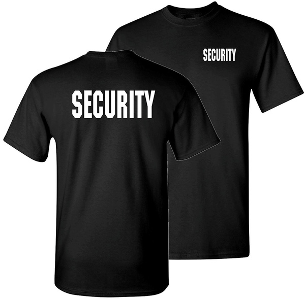 Security Front N Back Letter Print T Shirt Men