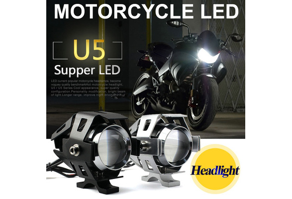 Lampe Led Phare Led Moto Phare Moto Lampe Led Moto Accessoire Phare LED  Faisceau Haut/bas Jaune Lentille étanche Phare LED Universel Pour Moto 12V