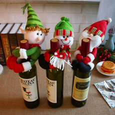 1Pc Christmas Decorations Santa Snowman Cute Wine Bottle Bar Restaurant Decor Santa Claus Snowman Dolls Decorations