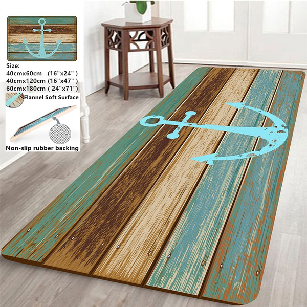 Home Decor Nautical Anchor Rustic Wood 3d Rugs Bath Mat Bath Rugs Anti Slip Kitchen Mats Bathroom Mat Bathroom Carpet Wish