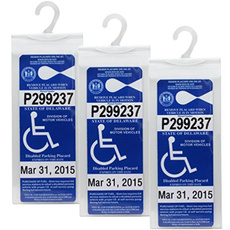 3pcshandicapplacardprotector, disabledplacardholder, clipplacecardholder, Hooks