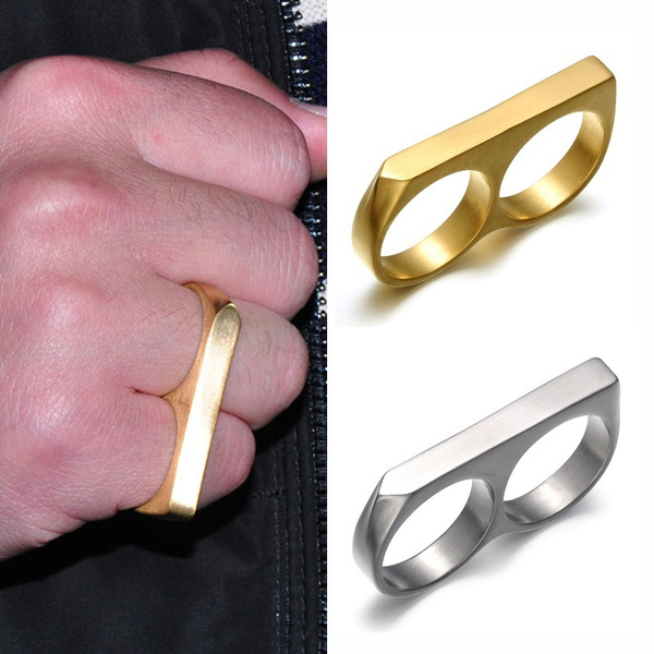 Mens 2 store finger ring