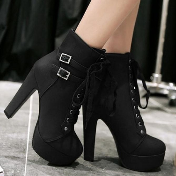 Booties with thick on sale heel