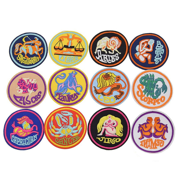 Leo Patch/zodiac Sign/astrology Gift/iron-on Patch/cosmic/horoscope/ embroidered DIY Sew-on Applique for Jacket/vest, Backpacks, Clothing - UK