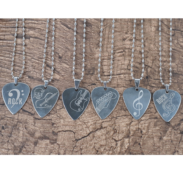 Sterling Silver Guitar Pick & Necklace electric or bass plectrum for acoustic 