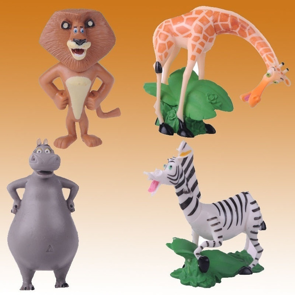 Madagascar Movie Alex Gloria Marty Melman PVC Figure Toys Set