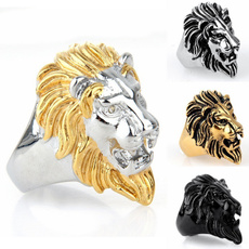 lionring, Steel, Head, Jewelry