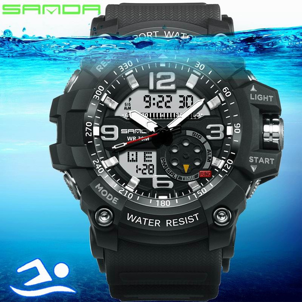 Mens digital waterproof online watch