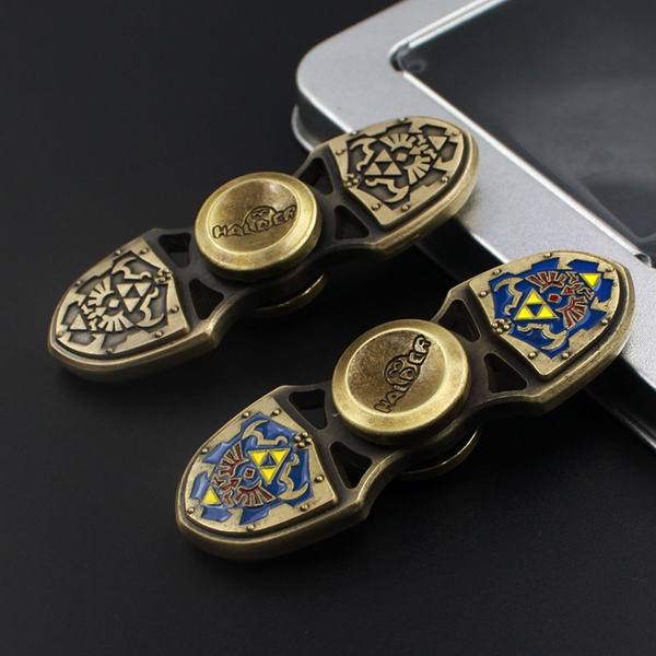 The Legend of Zelda shield Hand Spinner Metal Finger Spinner Fidget Relieves Stress Toy Gift For Adult Children
