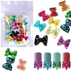 resindiynailartdecoration, bowknotnailart, bowknotrhinestonenailart, Beauty
