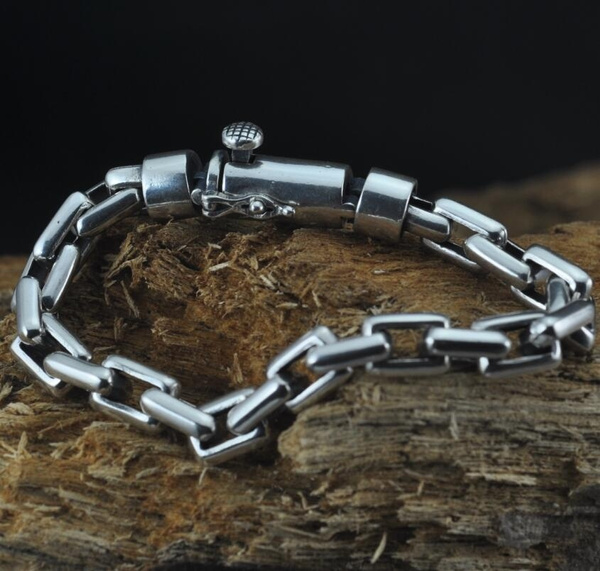 Solid Thai Silver Square Cross Link 