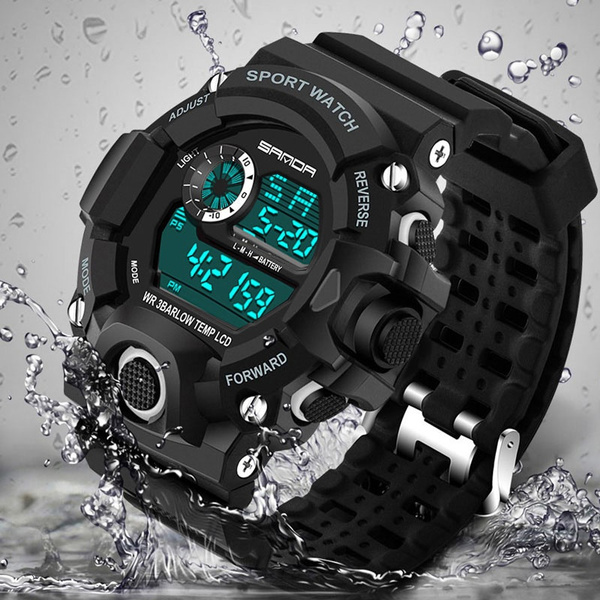 Sanda Fashion Chronograph LED Waterproof Sports Military Watch Digital  Electronic Wrist Watch | Wish