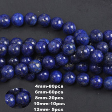 80/60/20/10pcs Natural Gemstone lapis lazuli Round Spacer Loose Beads DIY 4/6/8/10/12MM