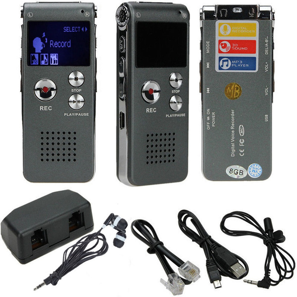 New Portable Rechargeable 8GB Digital Audio Voice Recorder Dictaphone ...