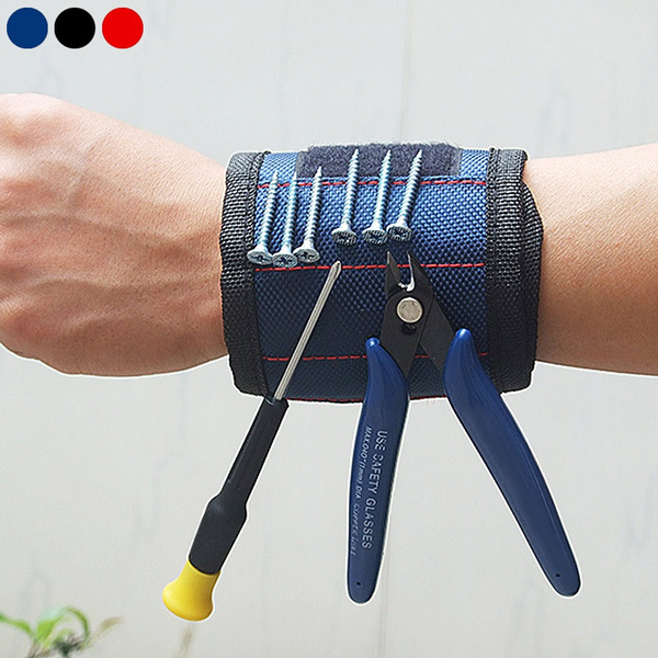 Strong Magnet Wristband Adjustable Tool Wrist Bands for Screws Nails Nuts Bolts 