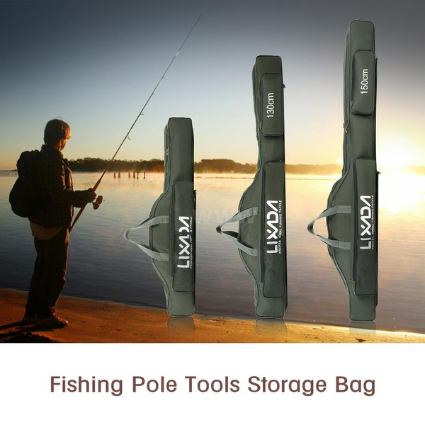 Two Layer 130cm Fishing Rod Reel Bag Fishing Pole Gear Tackle Tool