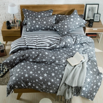 Gray and white stars Bed Pillowcases Duvet Cover Set Quilt Cover Set ...