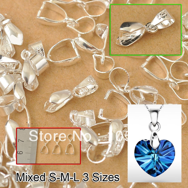 120PCS Mix Size S-M-L Jewelry Findings Bail Connector Bale Pinch Clasp ...