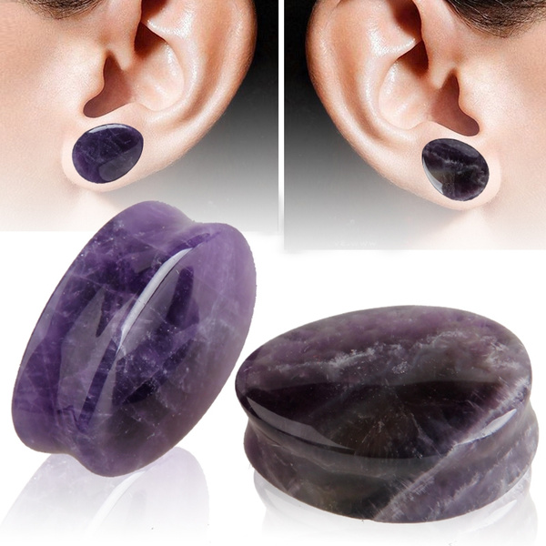 7x5MM Oval Amethyst Solid 14 Karat Stud Earrings