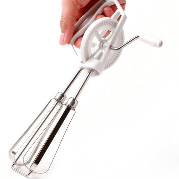  Hand Crank Egg Beater,Stainless Steel Handheld Manual