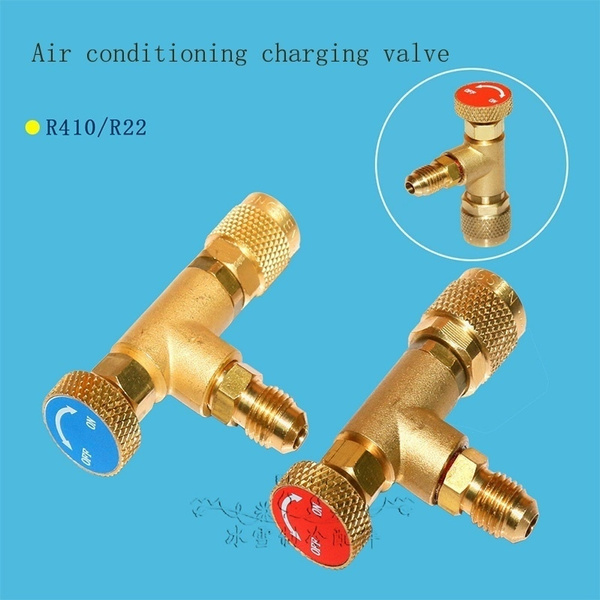 2pcs R22 R410A Refrigeration Charging Adapter For 1/4" Service Safety Tool I8V1 