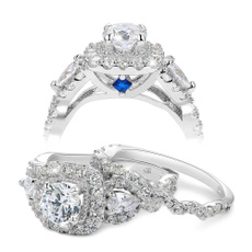 Sterling, Engagement Wedding Ring Set, 2pcsringset, Gifts