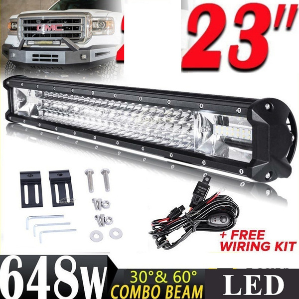 LED Light Bar Light 23 inch 648W Waterproof Spot Flood Combo LED