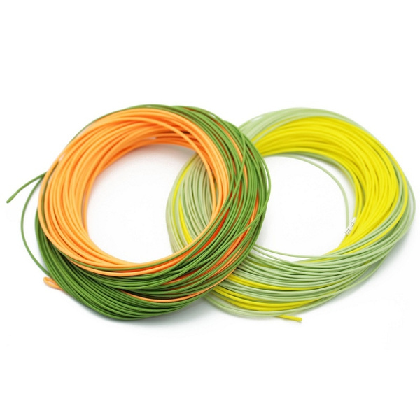 Weight Forward Floating Fly Fishing Line Double Color with 2 Welded Loops 100FT Trout Fly Fishing Line 5F/F/ 6F/F 7F/F 