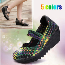 Fashion Hand Made Women's Woven Shoes High Heels of Comfortable Shoes Sandals Casual Sport Shoes US Size 4-11 