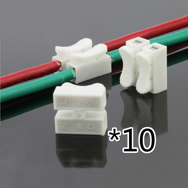 10Pcs Wire Connector Quick Connector Cable Clamp Terminal Block Spring