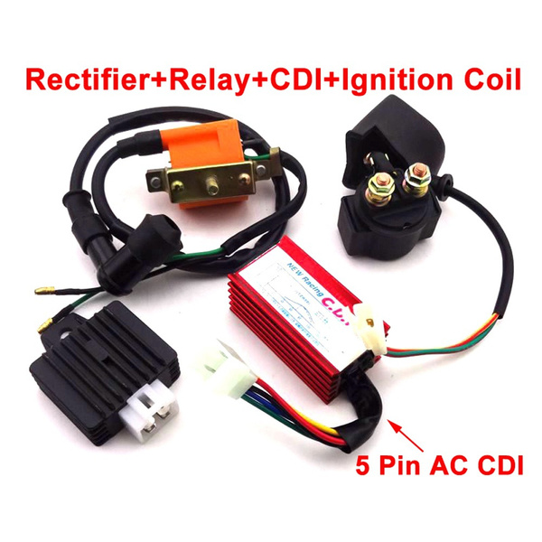 FishMotor Racing 5 Pin AC CDI Box + Ignition Coil + Regulator