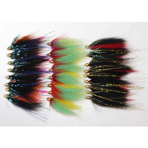 24 Pcs 3 patterns Assorted Popular Cone Head Tube Flies Salmon Trout  Steelhead Fly Fishing Flies Lures Set