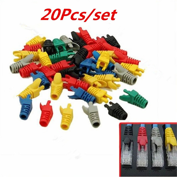 50X Network RJ45 Cable Ends Plug Connector Plug Cover Boots Cap Safety JH 