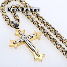 Steel, Мода, Cross Pendant, gold