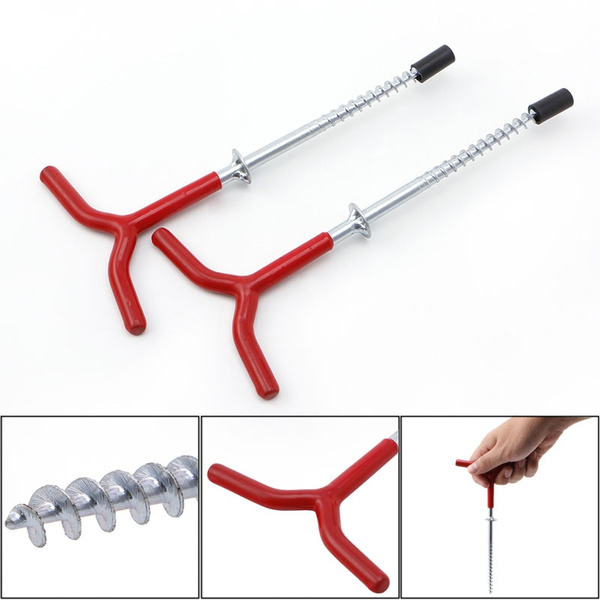 New 4pcs/lot Pegs Screw Fixed Nail Ice Auger Spiral Drill Rod Holder Fishing  Tackle Tent Stake