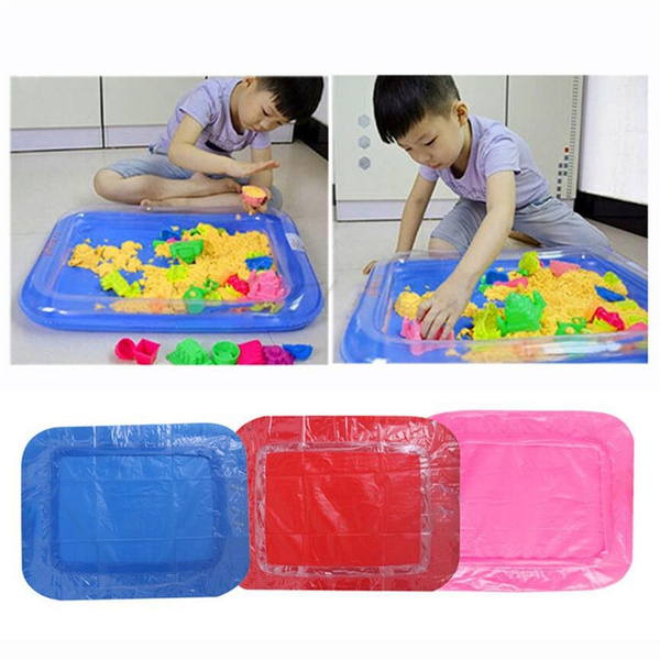 42*28cm Inflatable Sand Tray Plastic Table Baby Kids Indoor Playing Sand JPyu