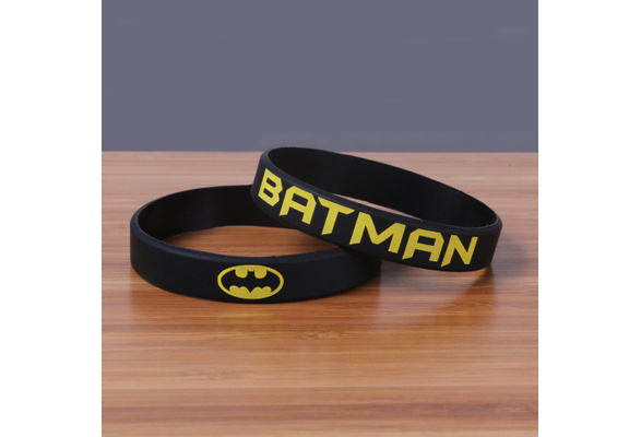 1Pair silicone bracelet batman jewelry friend wristband bracelet bangle for  men women rubber elastic cuff bracelets