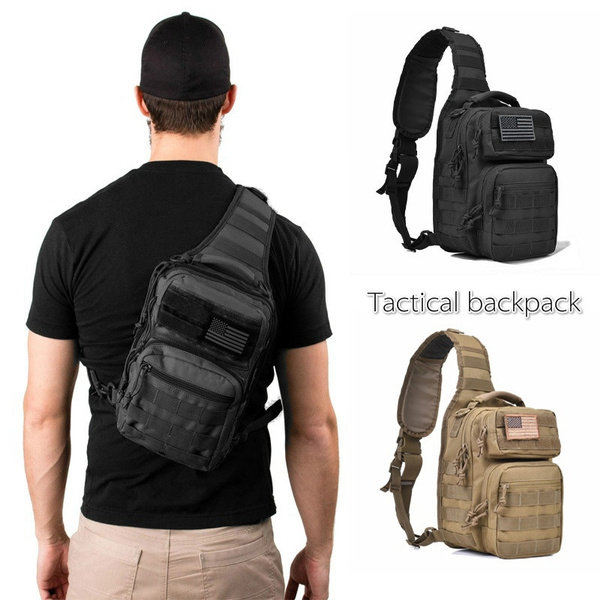 MEWAY Outdoor Tactical Sling Bag,Military Medical Sling Backpack Molle Assault Range Bag Day Pack,Rover Sling Pack Tactical Accessory Pouch
