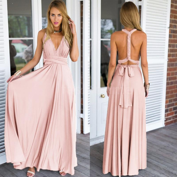 pink dinner gown