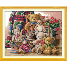 Home Decor, Family, Cross, Bears