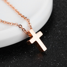 delicatecrosspendant, gold, Simple, tinycrossnecklace