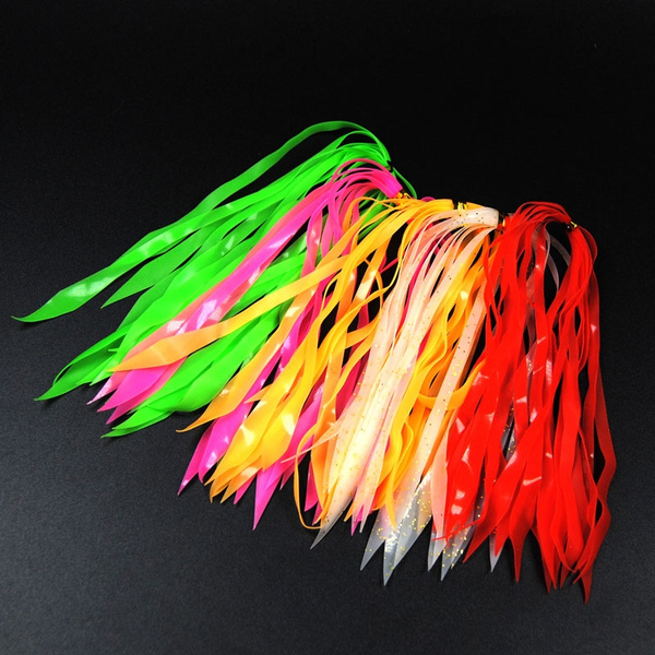 50 Strands Luminous Red Orange Green Pink Silicone Skirts for